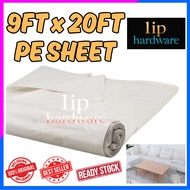 (9ft x 20ft) PE Sheet Plastic Sheet Cover Plastic Wrap Paint Furniture Sofa Floor