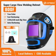 HITBOX Automatic Darkening Mask ​True Color Welding Mask 3.94x3.66 inch Big View Professional Weldin