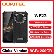 Oukitel WP22 Rugged Smartphone 6.58" FHD+ 10000 mAh 8GB+256GB Mobile Phones 48MP Helio P90 Cell Phone