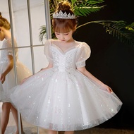 Children Dress Princess Dress Flower Girl Wedding High-End Girl Evening Dress Girl Piano Performance