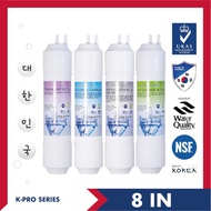 K Pro Water Filter 8"- 4 Stage K-Pro Filter Cartridge Replacement - U Type (Fitting Included)