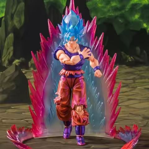 Shf Super Blue Goku Battle Damage Form Vii F Dragon Ball Figurine Ultimate Breaker Shining Battle So