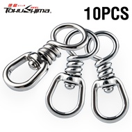 Tokushima Fishing 10Pcs Heavy Duty Swivels, High Tensile Strength Solid Rings, Anti-Tangle Tackle To