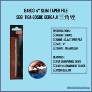 BAHCO 4" SLIM TAPER FILE KIKIR SEGI TIGA GOSOK GERGAJI 三角锉