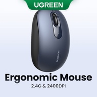 UGREEN 2.4G Wireless Silent Mouse 2400DPI Ergonomic Design Mouse with USB Mini Receiver Ambidextrous