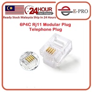 6P4C Rj11 Modular Plug Gold Plated Telephone Plug High Quality Telephone Connector 6P4C