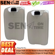 20 Liter White Jerry Can, Liquid Container Filled with Gasoline, Kerosene, Thick, Sturdy Material, W