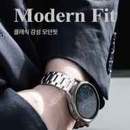 Spigen - Modern Fit Stainless Steel watch strap for galaxy apple watch 6 5 4 3 2 classic pro active 20mm / silver black matte matt 38 40 44 42 49