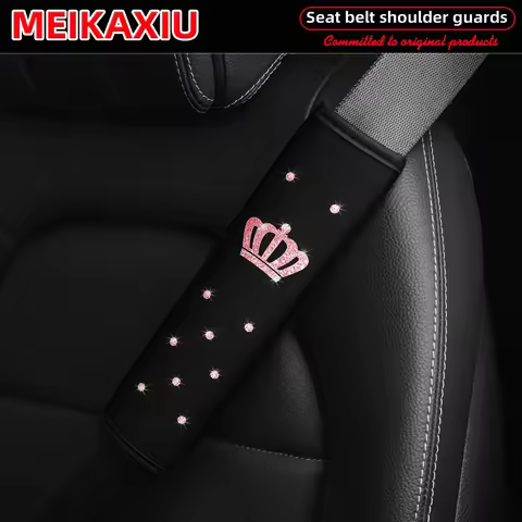 1pc 2pcs bling bling new style beautiful and soft fabric car shoulder strap covers safety belt decor