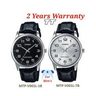Original Casio Men Watches [2YEARS WARRANTY] MTP-V001L-7B MTP-V001L-1B Unisex Leather Analog Watches