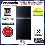 PANASONIC NR-TX461WGKS 405L 2 DOOR REFRIGERATOR, INVERTER, JUMBO FREEZER, 3 TICKS, FREE DELIVERY