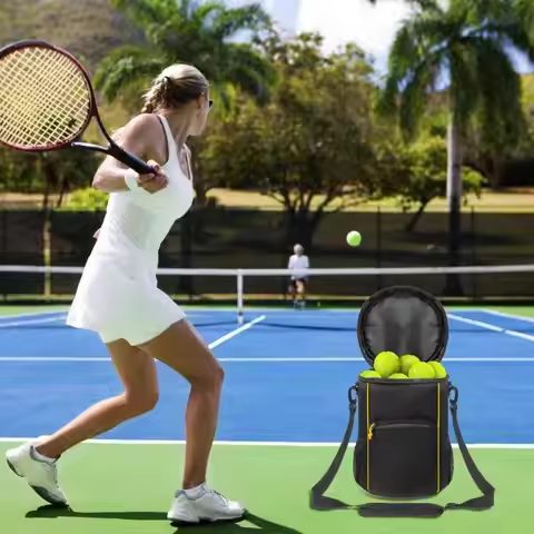 652F Multipurpose Tennis Carry Bag with Shoulder Strap Portable Tennis Balls Storage Bag for Pickleb