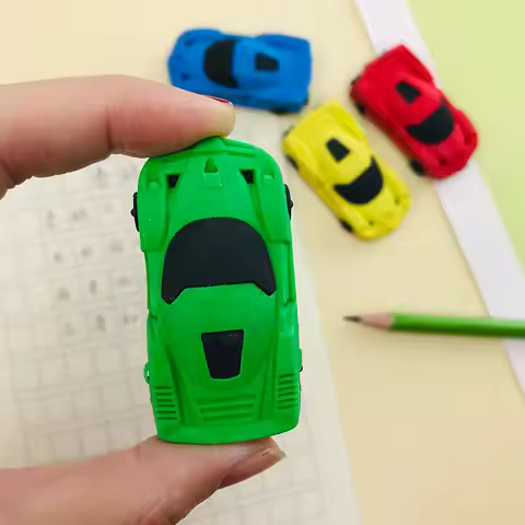 1/4/36 Pieces of Creative Cartoon Car-Shaped Erasers in Random Colors, Detachable and Reassemblable 