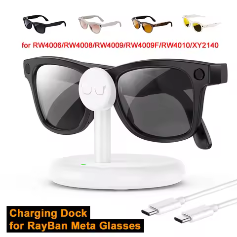 Potable Charging Dock for RayBan Meta Smart AI Glasses Travel Charger for Wayfarer/Headliner/Skyler/