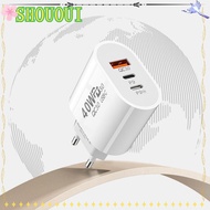 SHOUOUI USB C Charger, QC 3.0 Fast Charging Mobile Phone Charge Adapter,  Accessories USB C Dual PD 