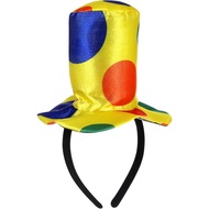 STOBOK Topi Badut dengan Ikat Kepala, Topi Lucu, Topi Sirkus, Aksesori Badut untuk Halloween