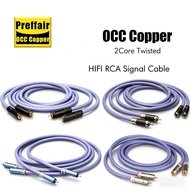 HiFi OCC RCA Cable RCA Signal Interconnect Audio 2RCA to 2RCA cable for Amplifier/DAC