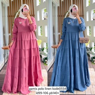 Linen polo gamis code 0554 by alvaro collection