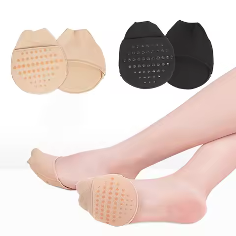 Women Front Foot Pad Pain Relief Silicone No Show Liner Socks Invisible Forefoot Pad Breathable for