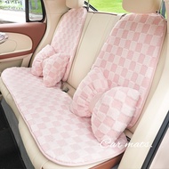 Pink Beautiful Personality Car Cushion Autumn and Winter Warm Car Seat Cushion Simple Comfortable Plush Car Seat Cushion Car seat cushion headrest lumbar pillow