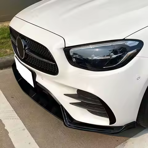 Front Bumper Splitter Lip Diffuser Spoiler Guard For Benz E-Class W213 E260 E300 AMG 2021-2023