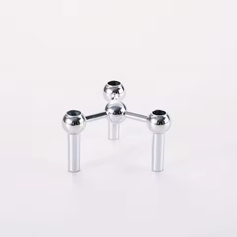1pc DNA Double Helix Molecular Model Metal Candle Holder - Triple-Sided Stable Base for 3 Candles, S