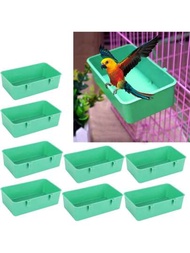 1/2/5入組創意綠鸚鵡浴缸和食品托盤 - 多功能鳥飼料器和動物籠淋浴箱