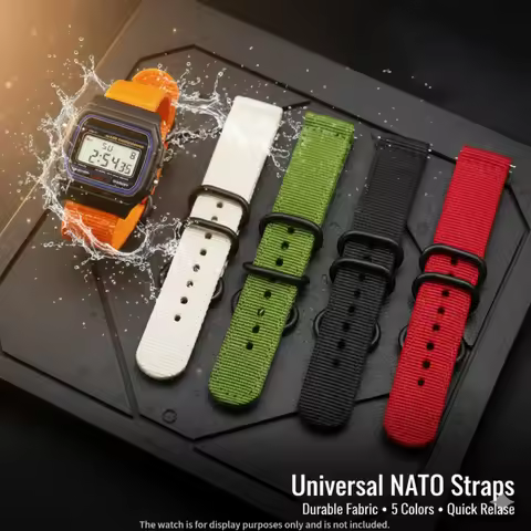 Replacement 18mm Nylon Strap for Casio F84 F91 F91W F94 F105 Small Square Electronic Watch Band