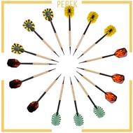 [Perfk] Set 15 Professional Durable Soft Tip Darts Brass Barrels Flights Darts 14g