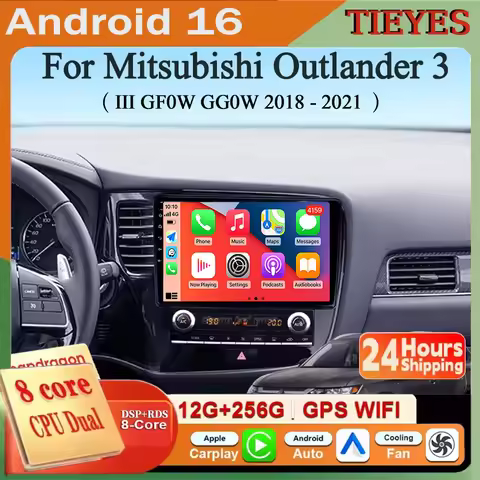 Android 16 Carplay&Auto Car Radio Navigation Multimedia Stereo Player GPS For Mitsubishi Outlander 3