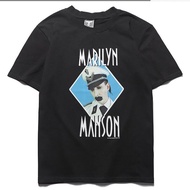 Fashion ASAP ROCKY The same tribute to Marilyn Manson printed cotton short-sleeved T-shirt