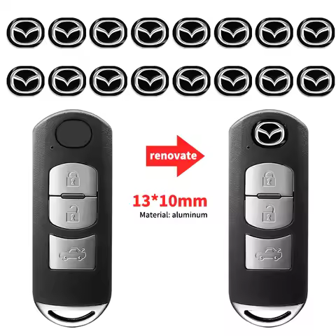 5Pcs 13/14MM For Mazda 3 6 CX-3 CX-5 CX-8 MX-30 MX-5 BT-50 ATENZA ATENZA R360 Remote Car Key Sticker