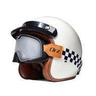 ORZ哈雷摩托車頭盔男女復古半盔3C認證機車電動車安全帽3/4盔四季