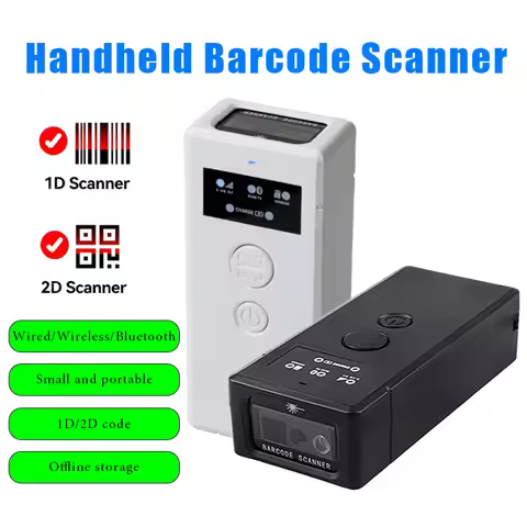 2D Barcode Scanner Bluetooth USB 2.4G Connection 1D/2D QR Code Express Scanner Portable Mini Wireles