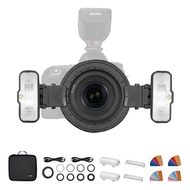 Godox MF12-K2 Macro Flash Kit, Two-Light Kit 2.4G TTL Flash with Built-in Lithium Battery to Cover 5