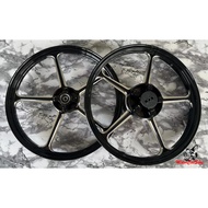 Enkei Sport Rim FG505 Black Yamaha Y15ZR , FG505 Hitam , Size (Front 1.6, Rear 1.6) Free Tubeless Ke
