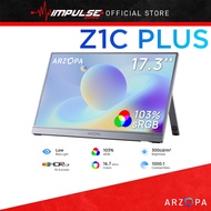 Arzopa Z1C Plus 17.3" FHD 60Hz Portable Monitor Kickstand - Black (1080P FHD 103% sRGB IPS)