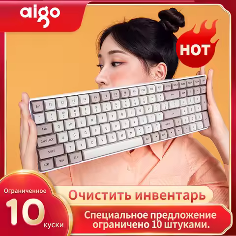 Aigo A100 Gaming Mechanical Keyboard 2.4G Wireless USB Type-c Wired Blue Switch 100 Key Hot Swap Rec