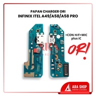 INFINIX ITEL A49/A58 CHARGER CONNECTOR/A58 PRO FLEXI CHARGING BOARD +CON HF+MIC PLUS IC COMPLETE ORI