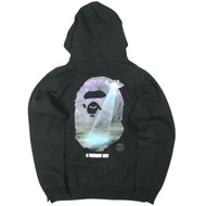 A BATHING APE (A Bathing Ape) 21SS 日本製造 BAPE GALAXY UFO 套頭連帽衫 抓絨衛衣 001PPH301012X M 黑色 巨型猿猴太空上衣 [二手] 