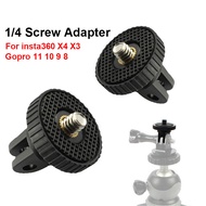 1/4 Inch Screw Tripod Adapter 360 Rotating Mount Holder for Insta360 X4 One X X2 X3 GoPro 12 11 10 9 8 DJI Camera Accessories