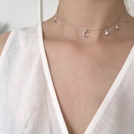 Moon & Star Short Necklace Star and Moon Necklace