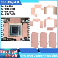386.4W/M.K GPU RAM Copper Heat Sink For Radiator Memory Miner for RTX 3060 3080/RX 5600 XT/RX 580 GP