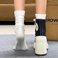 BESTPROMO ASNK WOMEN'S HEELS BOOTS KOREAN STYLE SPORT SHOES WHITE / FQ-992