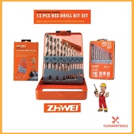 ZHWEI 13PCS HSS DRILL BIT SET ( MM ) Set Mata Gerudi HSS Besi Mata Tebuk Besi Metal Drill Bit