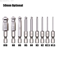 [LUMY]Efficient Ball End Hex Screwdriver Bit Hex Bit H3 0 for Construction Use【Ready Stock】