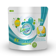 【3-in-1 50 PCS】Laugend 3 in 1 Laundry Pod Refill bag Sabun dobi wangi Excellent cleaning 99.9% steri