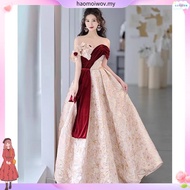 Formal Banquet Evening Dress Elegant 2024 New High-End French Off Shoulder Glamorous Annual Dinner P