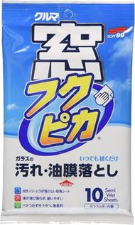 日本製 SOFT99 汽車用擋風玻璃清潔魔術濕巾去漬去污清潔布 Soft99 日本製造 汽車用濕紙巾 汽車玻璃清潔布 一次性玻璃清潔布 汽車精品 汽車用品 香港汽車精品屋
