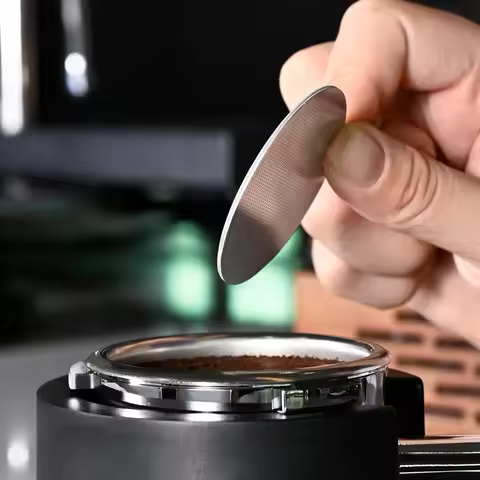 51/53/58mm Coffee Puck Screen Stainless Steel Reusable Coffee Puck Screen Double Layer Coffee Filter